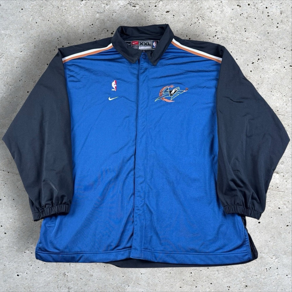 Vtg 90s Nike Team NBA Washington Wizards Warmup Jacket Shooting Shirt‎ 2XL